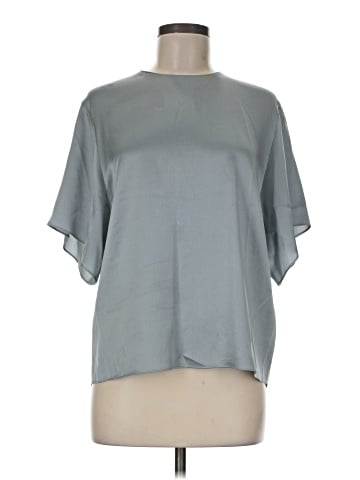 Vince. Short Sleeve Silk Top (view 1)