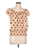 Marisol 100% Polyester Pink Tan Short Sleeve Blouse Size L - photo 1