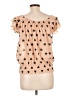 Marisol 100% Polyester Pink Tan Short Sleeve Blouse Size L - photo 2