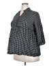 Isabel Maternity 100% Modal Houndstooth Black 3/4 Sleeve Button-Down Shirt Size XXL Maternity - photo 1