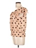 Marisol 100% Polyester Pink Tan Short Sleeve Blouse Size L - photo 5