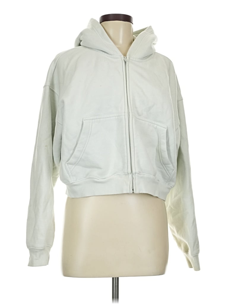 Pre-owned Tna Zip Up Hoodie In Silver