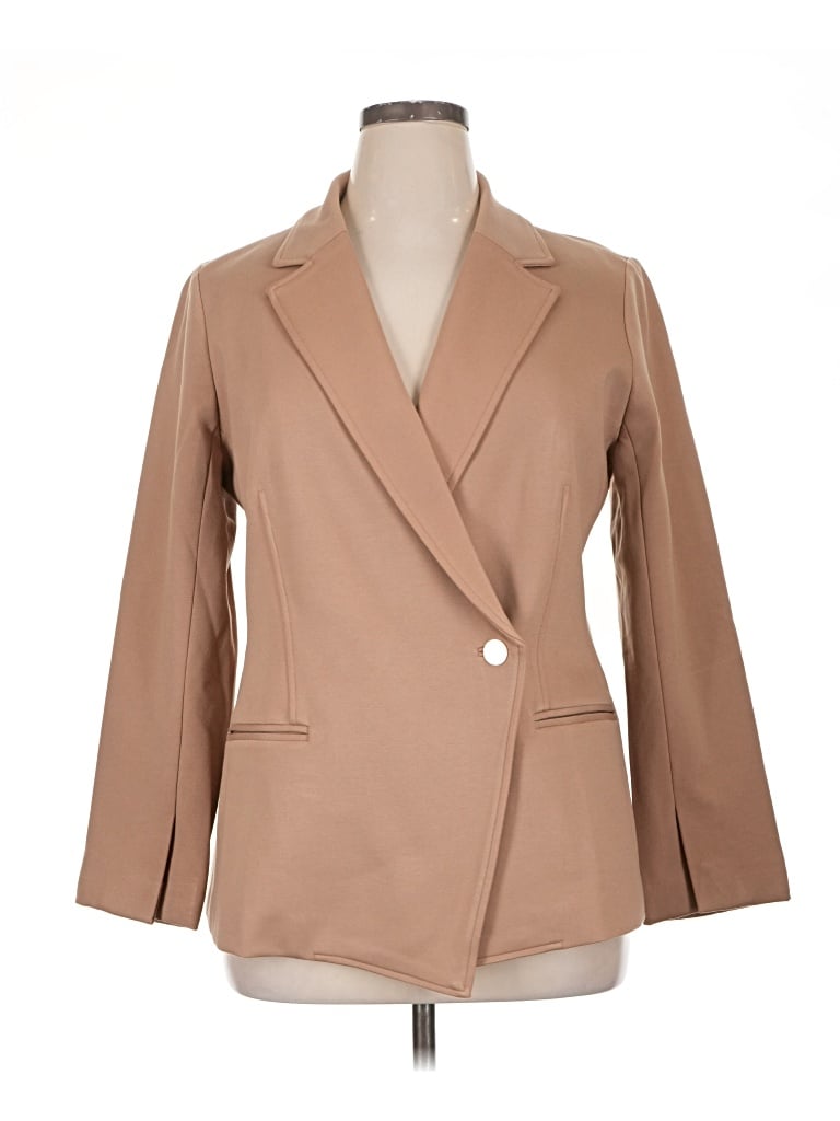 Pre-owned Spanx Blazer Jacket In Tan
