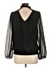 Pleione 100% Polyester Black Long Sleeve Blouse Size L - photo 2