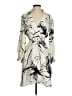DKNY 100% Polyester Print Ivory Casual Dress Size 4 - photo 1