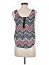 Pink Rose Blue Sleeveless Blouse Size M - photo 2