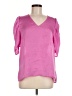 DKNY 100% Polyester Pink Short Sleeve Blouse Size M - photo 1