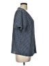 CeCe Polka Dots Blue Short Sleeve Blouse Size L - photo 4