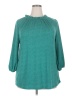 Adrianna Papell Teal 3/4 Sleeve Blouse Size 1X - photo 1
