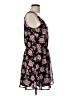Feathers 100% Polyester Floral Black Casual Dress Size L - photo 4