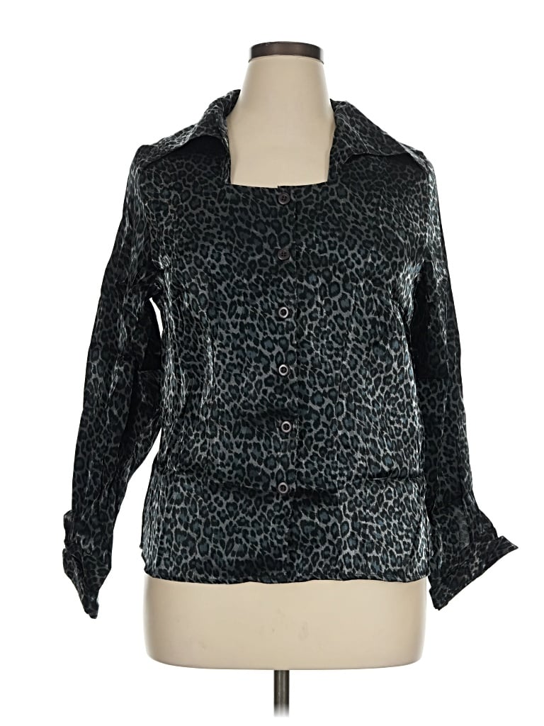 Pre-owned Fashion Bug Long Sleeve Blouse In Black