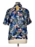 Expression 100% Viscose Tropical Blue Short Sleeve Blouse Size 16 - photo 2