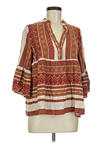 Easel 3/4 Sleeve Blouse (view 1)