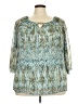 Sara Michelle 100% Polyester Teal 3/4 Sleeve Blouse Size 2X - photo 1