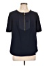 Trina Turk 100% Polyester Blue Short Sleeve Blouse Size L - photo 1
