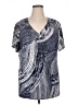 Diana Belle Silver Short Sleeve Blouse Size 1X - photo 1