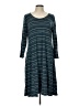 Garnet Hill Stripes Teal Casual Dress Size L - photo 1