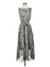 Fig 100% Polyester Floral Teal Cocktail Dress Size S - photo 1