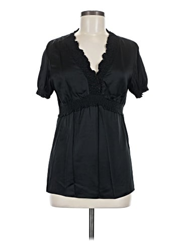 BCBGMAXAZRIA Short Sleeve Silk Top (view 1)