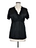 BCBGMAXAZRIA 100% Silk Black Short Sleeve Silk Top Size M - photo 1