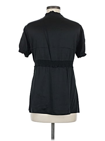 BCBGMAXAZRIA Short Sleeve Silk Top (view 2)