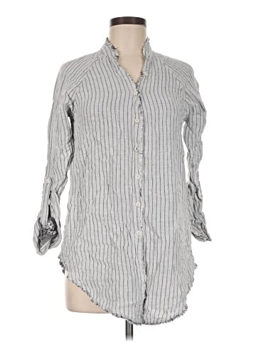 Mystree 3/4 Sleeve Button-Down Shirt (view 1)