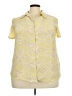White Stag Paisley Yellow Short Sleeve Blouse Size 2X - photo 1