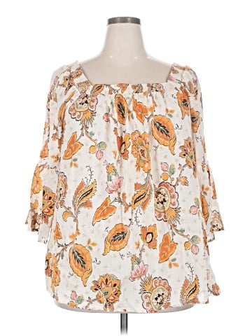 Chaps 3/4 Sleeve Blouse (view 1)