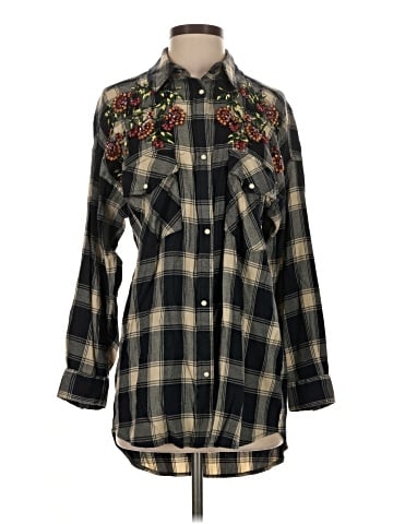 Zara Basic Long Sleeve Button-Down Shirt (view 1)