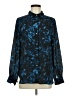 T Tahari 100% Polyester Print Blue Long Sleeve Blouse Size M - photo 1