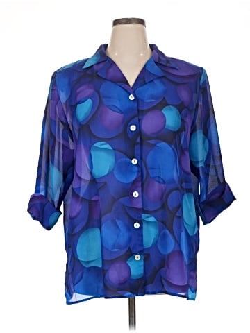 Delta Burke 3/4 Sleeve Button-Down Shirt (view 1)