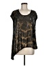 Zara Collection 100% Polyester Metallic Gold Short Sleeve Top Size M - photo 1