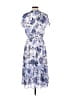 Chico's 100% Polyester Print Blue Casual Dress Size Sm (0) - photo 2