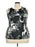 Brittany Black 100% Polyester Silver Sleeveless Blouse Size 2X - photo 1