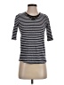 J.Crew 100% Cotton Stripes Blue Short Sleeve Turtleneck Size XS - photo 1
