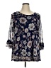 Papermoon Blue 3/4 Sleeve Blouse Size 1X - photo 1
