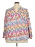 New Directions 100% Rayon Silver 3/4 Sleeve Blouse Size 3X - photo 1