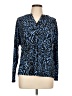 Dana Buchman Animal Print Blue Long Sleeve Blouse Size L - photo 1