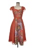 eShakti 100% Polyester Paisley Orange Cocktail Dress Size 6 - photo 1