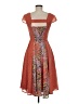 eShakti 100% Polyester Paisley Orange Cocktail Dress Size 6 - photo 2