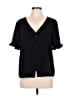 CeCe Black Short Sleeve Blouse Size L - photo 1