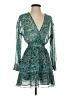 Zara 100% Polyester Floral Teal Cocktail Dress Size XS - photo 1