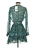 Zara 100% Polyester Floral Teal Cocktail Dress Size XS - photo 2