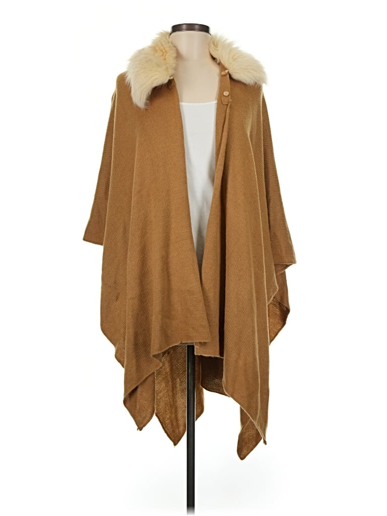 Pre-owned Adrienne Vittadini Poncho In Tan
