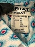Aria Print Teal Long Sleeve Blouse Size XS - photo 7