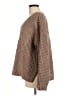 Pink Rose 100% Polyester Solid Brown Pullover Sweater Size M - photo 5
