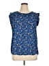 Pleione 100% Polyester Blue Short Sleeve Blouse Size XL - photo 1