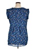 Pleione 100% Polyester Blue Short Sleeve Blouse Size XL - photo 2