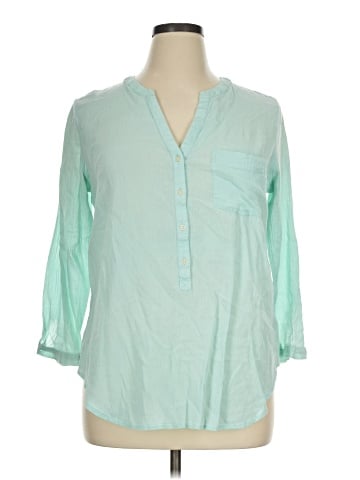 Old Navy 3/4 Sleeve Button-Down Shirt (view 1)