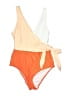 Cupshe Color Block Orange One Piece Swimsuit Size S - photo 1